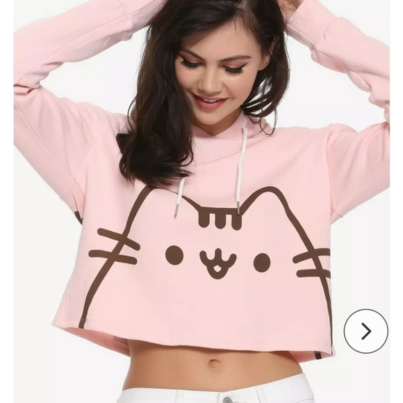 Pusheen Tops - ❌️ [SOLD] Pusheen Pastel Pink Girls Cropped Hoodie